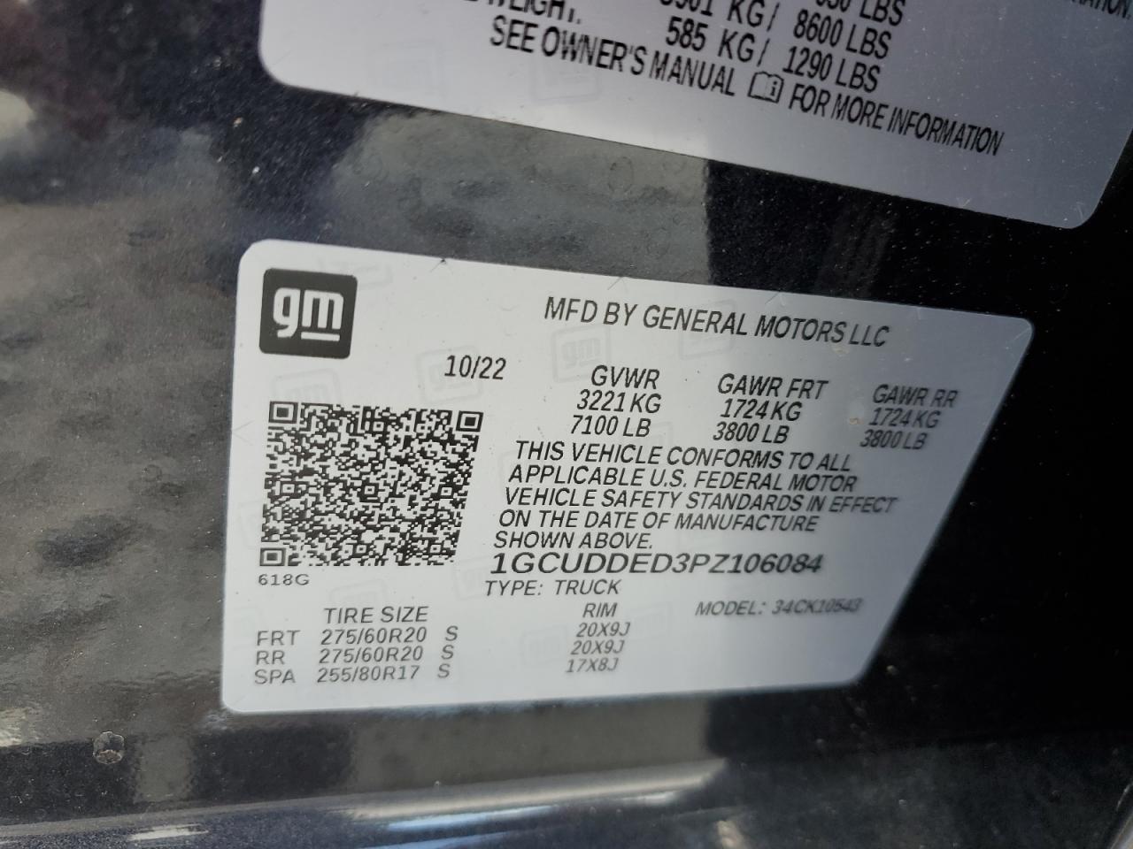 2023 Chevrolet Silverado VIN 1GCUDDED3PZ106084 Copart auction photo, all over damage thumbnail 14