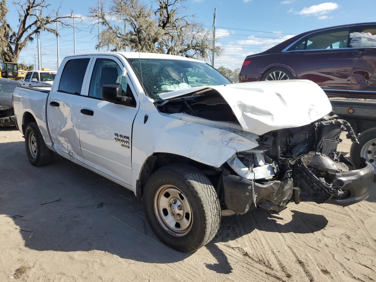 2021 RAM 1500 VIN 3C6RR6KG8MG587373 Copart auction photo, front end / side damage thumbnail 4