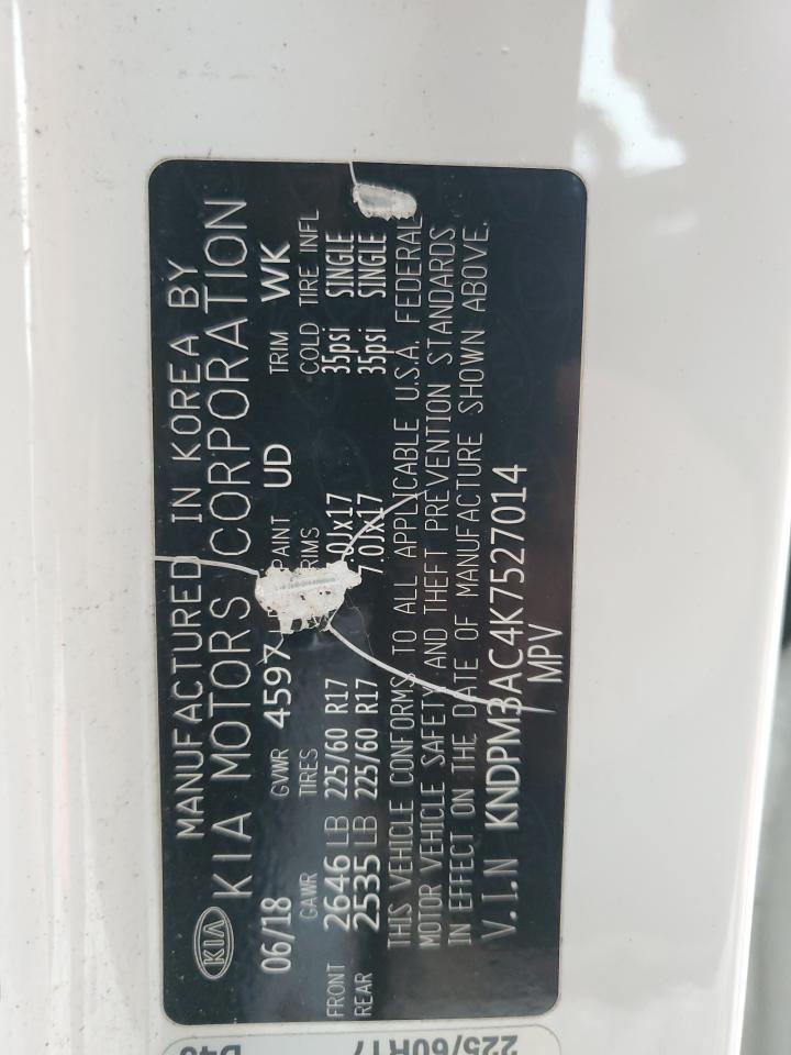 2019 KIA Sportage VIN KNDPM3AC4K7527014 Copart auction photo, front end damage thumbnail 13