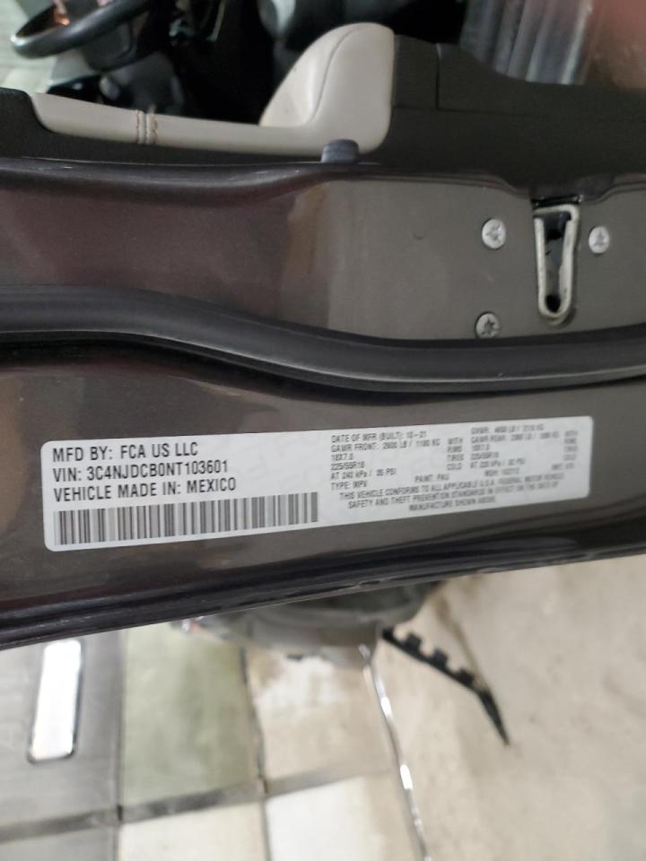 2022 Jeep Compass VIN 3C4NJDCB0NT103601 Copart auction photo, front end / side damage thumbnail 13