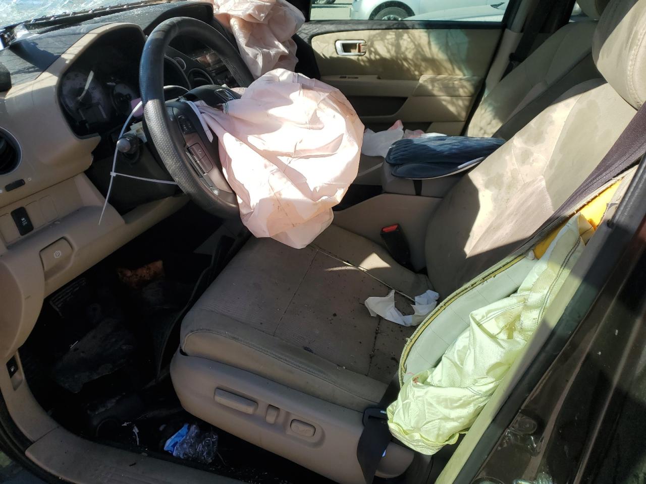 2013 Honda Pilot VIN 5FNYF3H48DB014617 Copart auction photo, front end / top/roof damage thumbnail 7