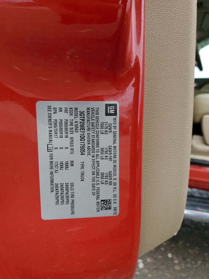 2013 GMC Sierra VIN 3GTP2WE71DG179054 Copart auction photo, all over damage thumbnail 12