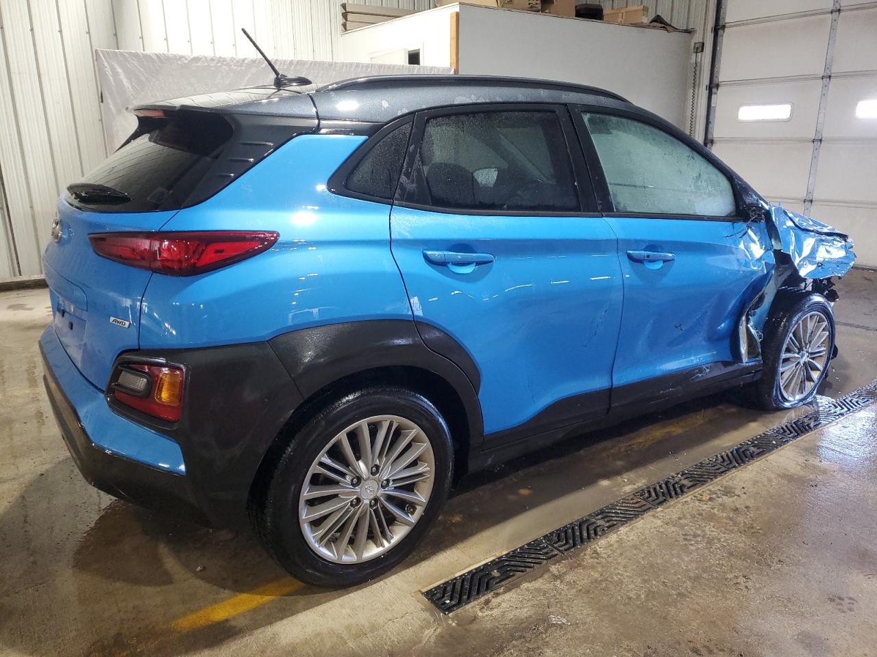 2018 Hyundai Kona VIN KM8K2CAA0JU145086 Copart auction photo, side / front end damage thumbnail 3