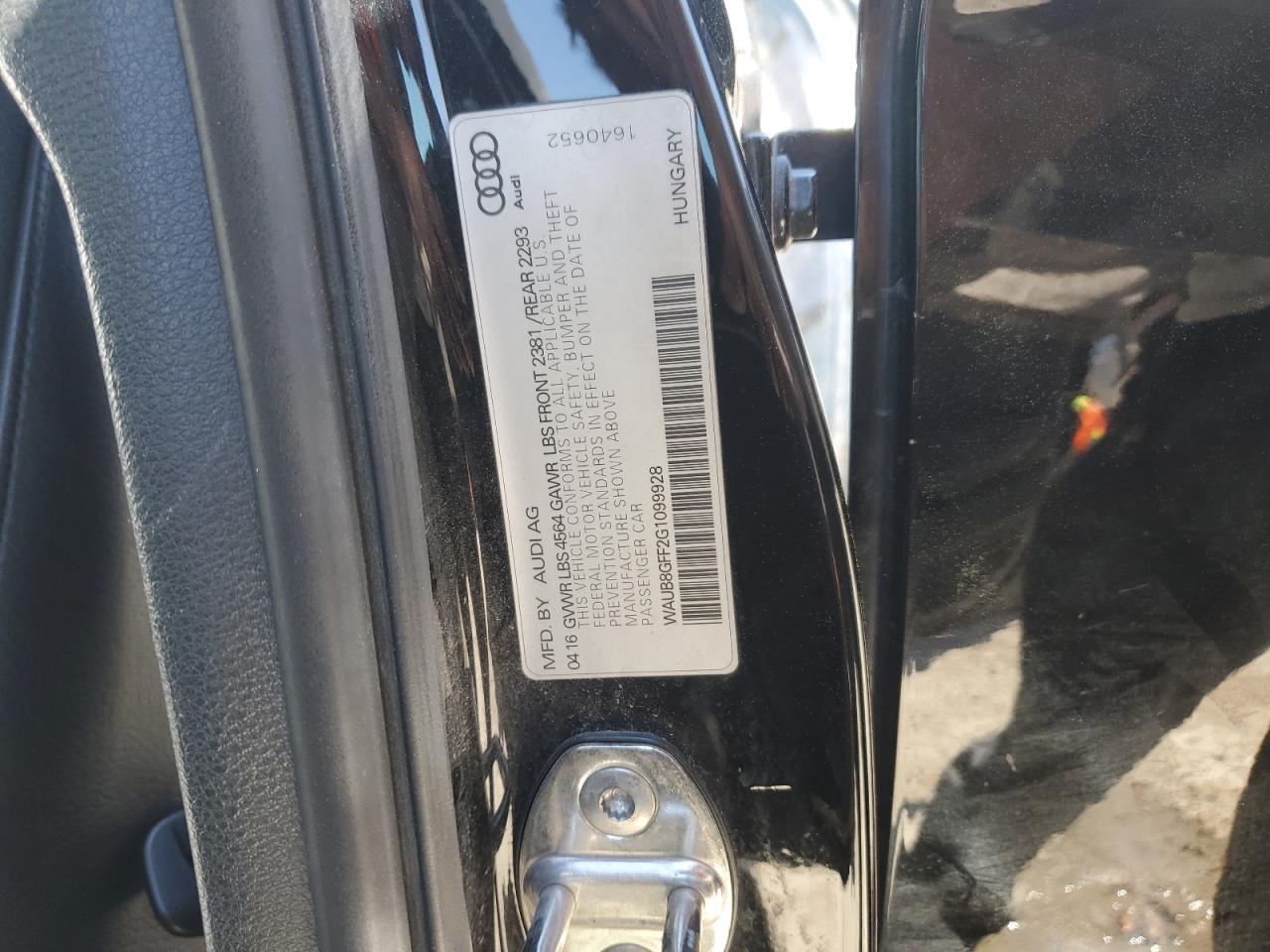 2016 Audi A3 VIN WAUB8GFF2G1099928 Copart auction photo, front end damage thumbnail 13