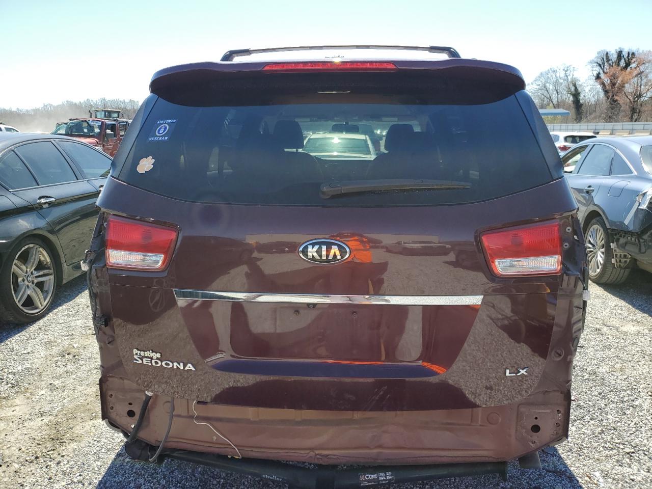 2015 KIA Sedona VIN KNDMB5C15F6020392 Copart auction photo, front end / rear end damage thumbnail 6