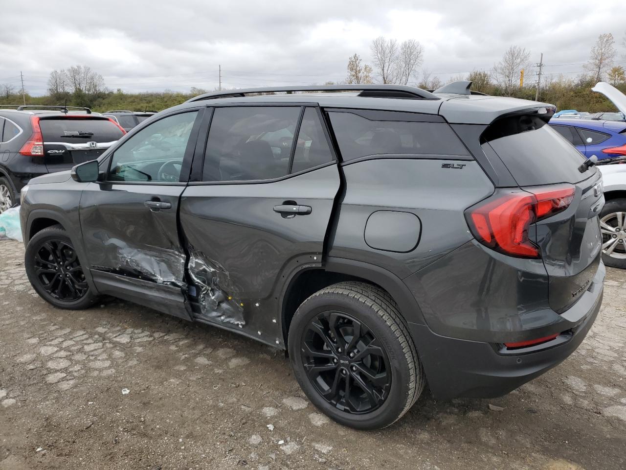 2021 GMC Terrain VIN 3GKALPEV0ML363923 Copart auction photo, side damage thumbnail 2