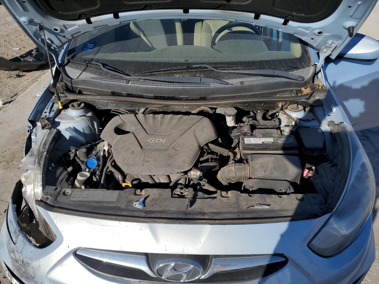 2013 Hyundai Accent VIN KMHCT4AE4DU394277 Copart auction photo, side / front end damage thumbnail 13
