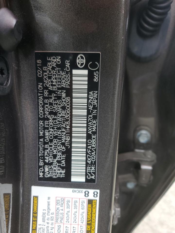 2018 Toyota Camry VIN JTNB11HK8J3060038 Copart auction photo, front end damage thumbnail 12