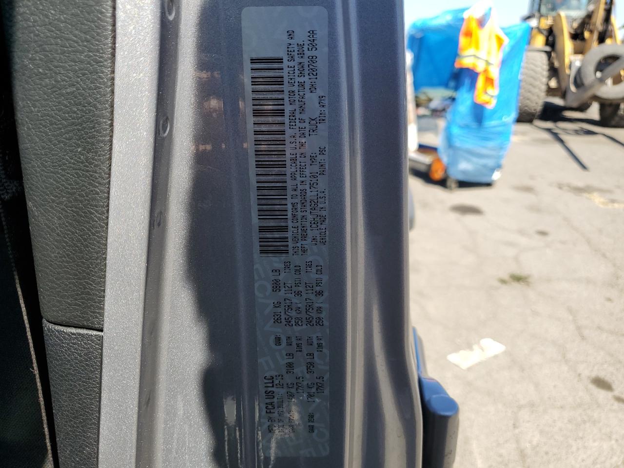 2020 Jeep Gladiator VIN 1C6HJTAG2LL175101 Copart auction photo, rear end / mechanical damage thumbnail 12