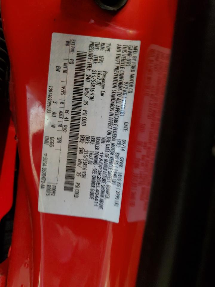 2014 Ford Focus VIN 1FADP3K20EL404411 Copart auction photo, front end / side damage thumbnail 12