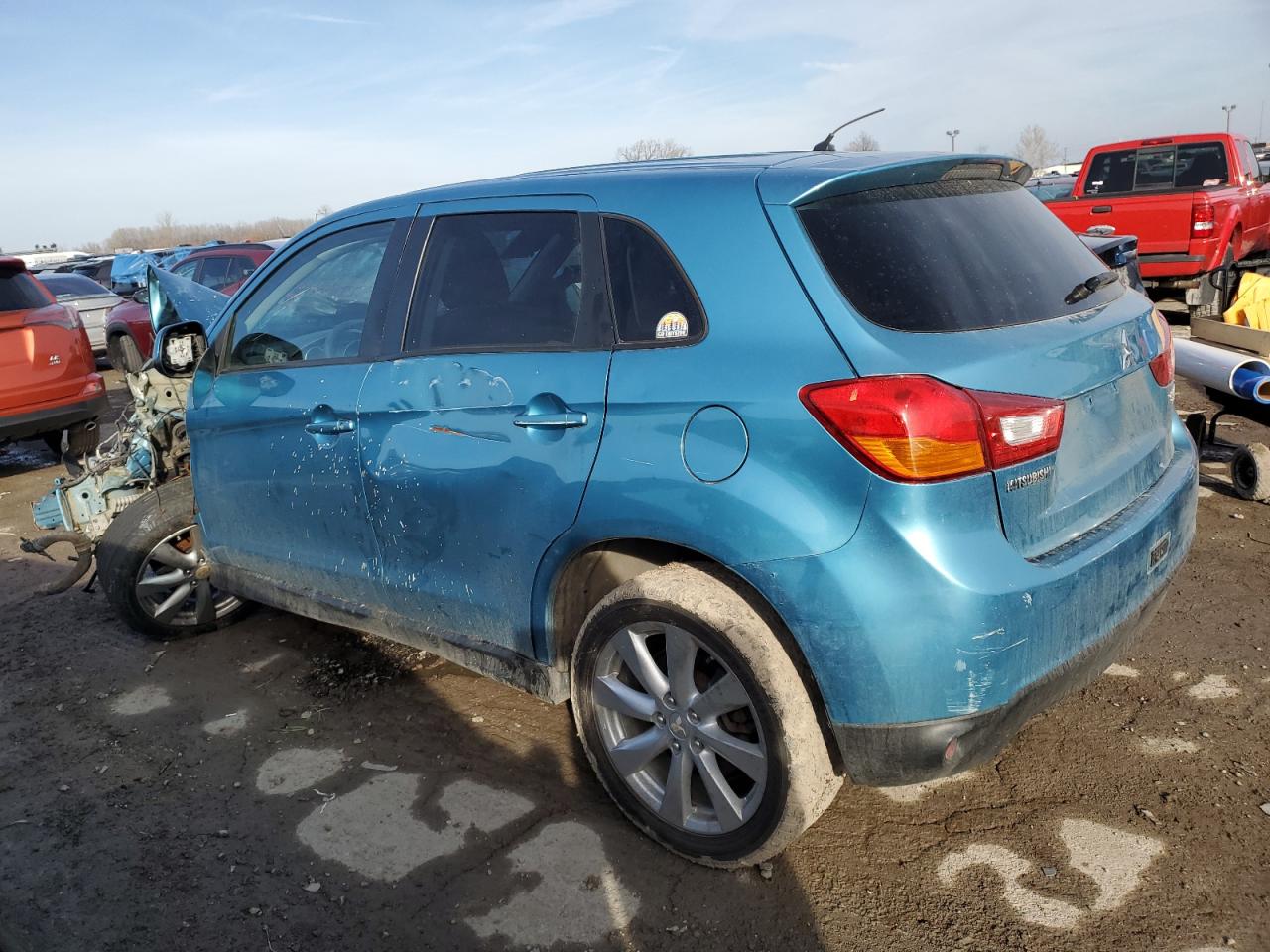 2014 Mitsubishi Outlander VIN 4A4AP3AU3EE007868 Copart auction photo, front end / undercarriage damage thumbnail 2