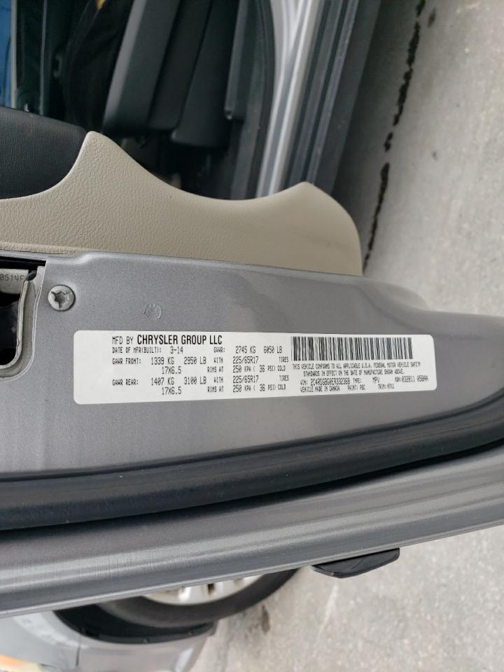 2014 Dodge Caravan VIN 2C4RDGBG0ER332368 Copart auction photo, side / front end damage thumbnail 13