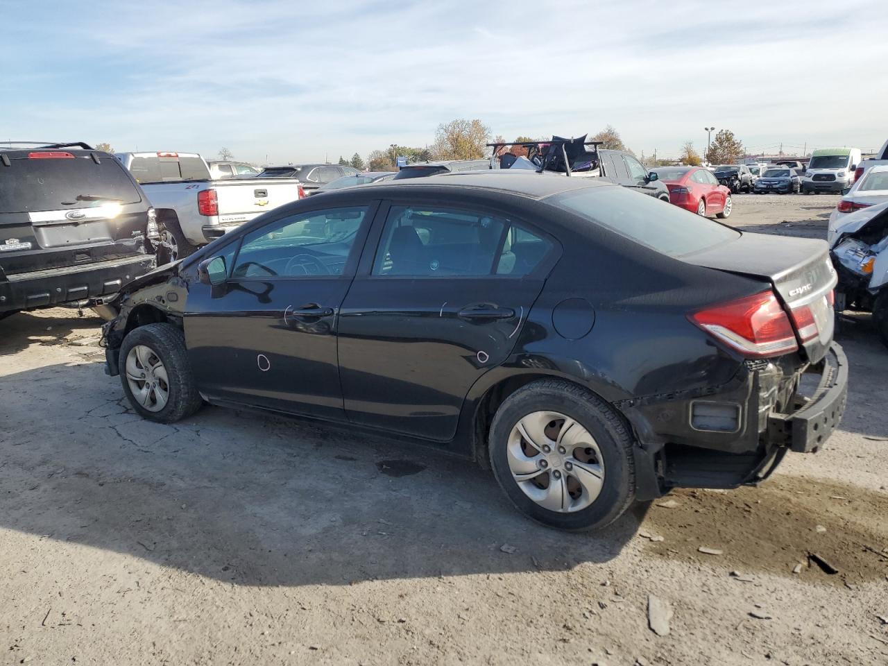 2014 Honda Civic VIN 2HGFB2F53EH548694 Copart auction photo, front end / rear end damage thumbnail 2