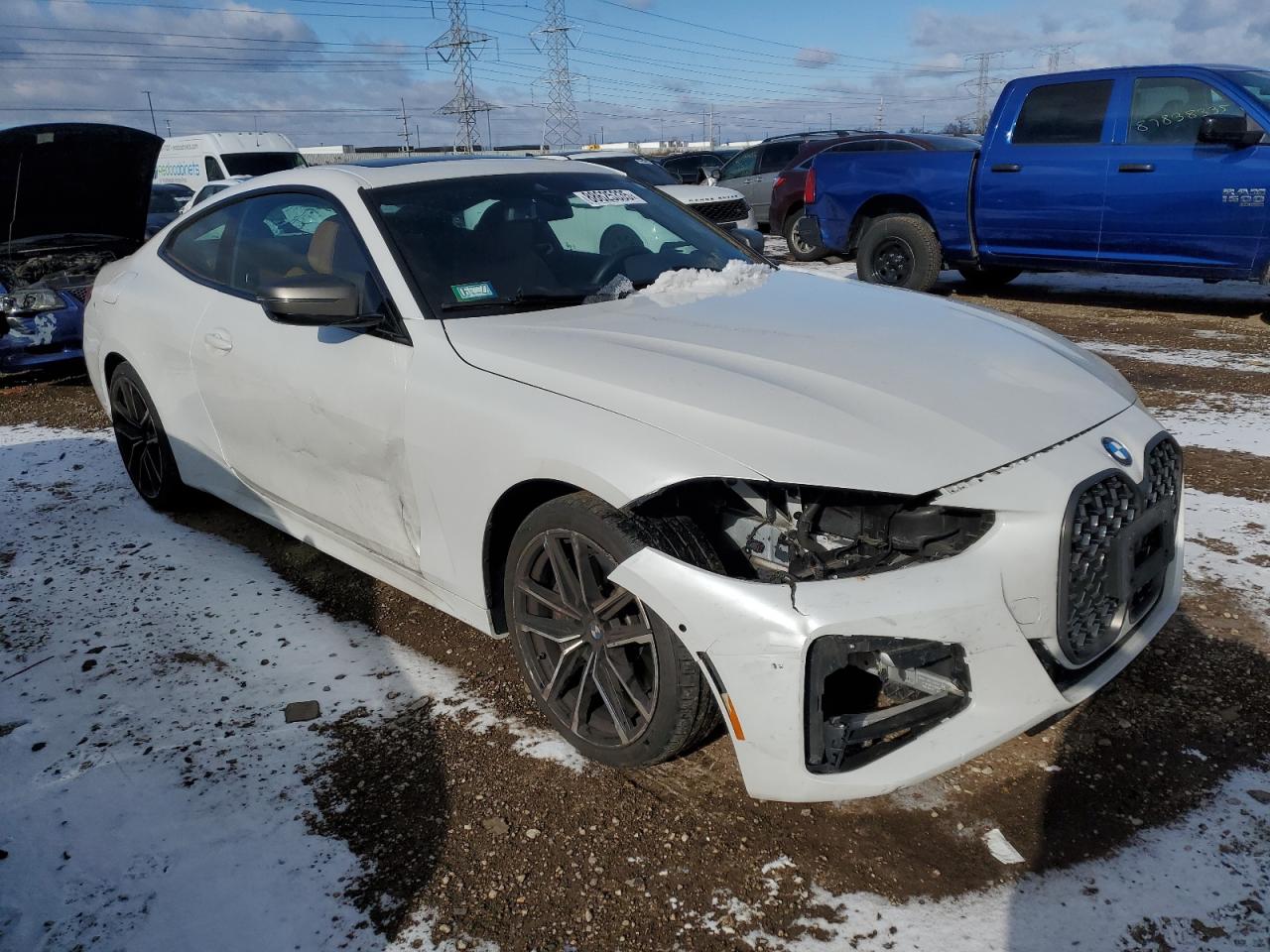 2021 BMW M4 VIN WBA13AR07MCF79691 Copart auction photo, front end / side damage thumbnail 4