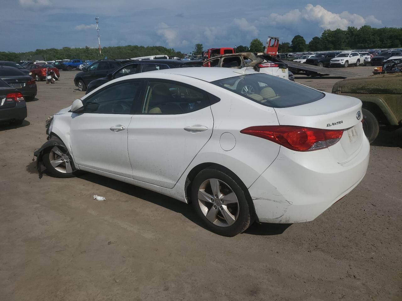 2013 Hyundai Elantra VIN 5NPDH4AE2DH380026 Copart auction photo, front end / vandalism damage thumbnail 2