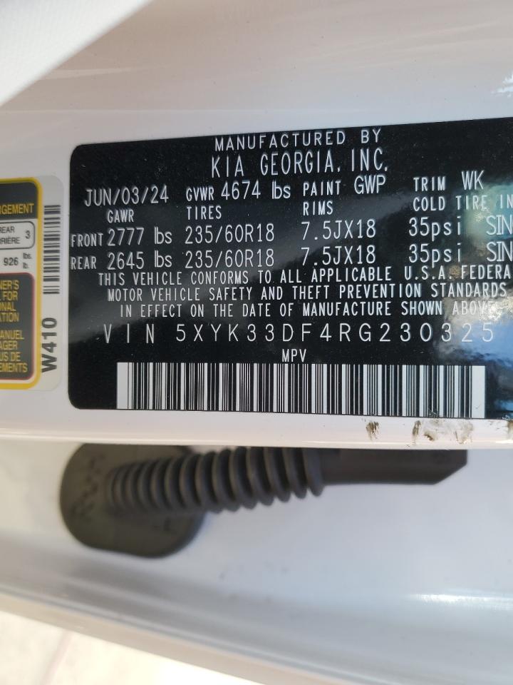 2024 KIA Sportage VIN 5XYK33DF4RG230325 Copart auction photo, front end damage thumbnail 15