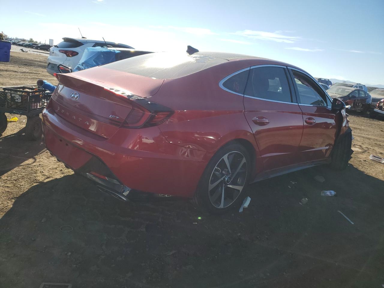 2021 Hyundai Sonata VIN 5NPEJ4J2XMH123968 Copart auction photo, front end damage thumbnail 3