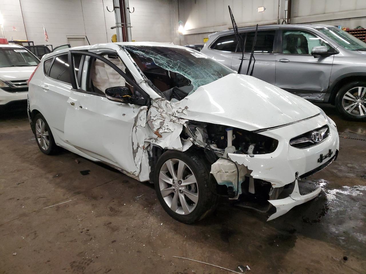 2013 Hyundai Accent VIN KMHCU5AE2DU070280 Copart auction photo, front end / side damage thumbnail 4