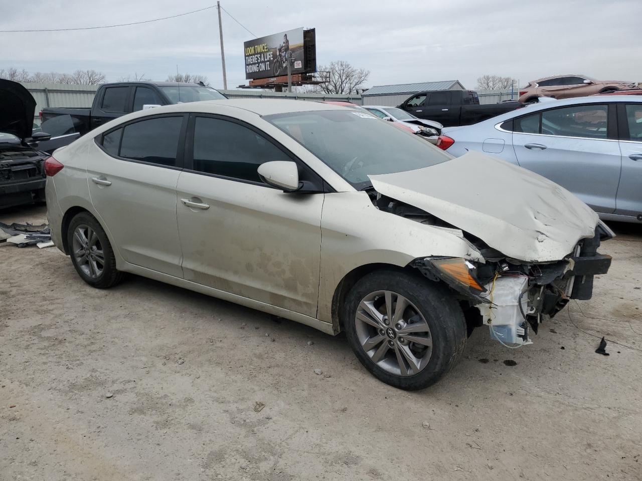 2017 Hyundai Elantra VIN 5NPD84LF4HH027735 Copart auction photo, front end / mechanical damage thumbnail 4