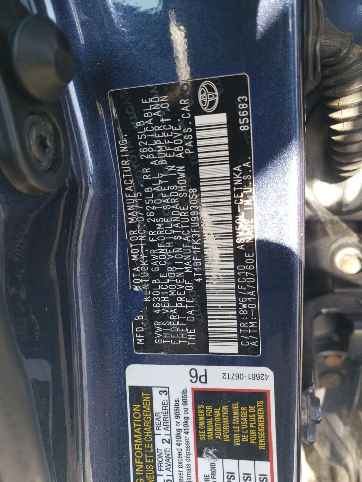 2015 Toyota Camry VIN 4T1BF1FK3FU993058 Copart auction photo, front end / minor dent/scratches damage thumbnail 14