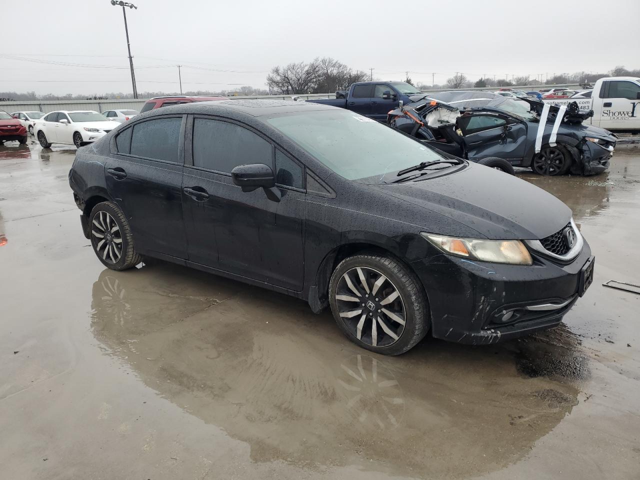 2015 Honda Civic VIN 2HGFB2F96FH522322 Copart auction photo, rear end damage thumbnail 4