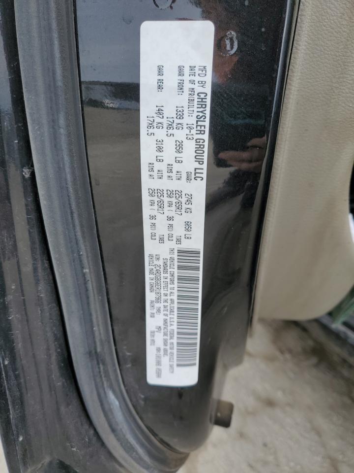 2014 Dodge Caravan VIN 2C4RDGBG6ER187966 Copart auction photo, burn damage thumbnail 13