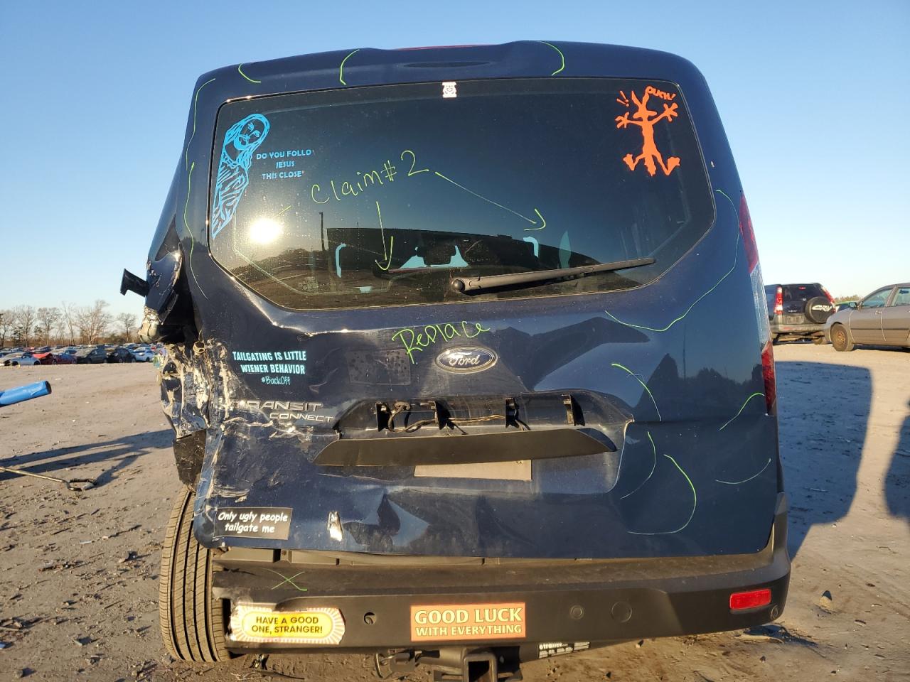 2022 Ford Transit VIN NM0LE6S26N1535624 Copart auction photo, rear end / minor dent/scratches damage thumbnail 6