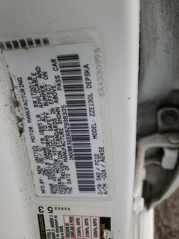 2008 Toyota Corolla VIN 1NXBR32E68Z938335 Copart auction photo, rear end / minor dent/scratches damage thumbnail 14