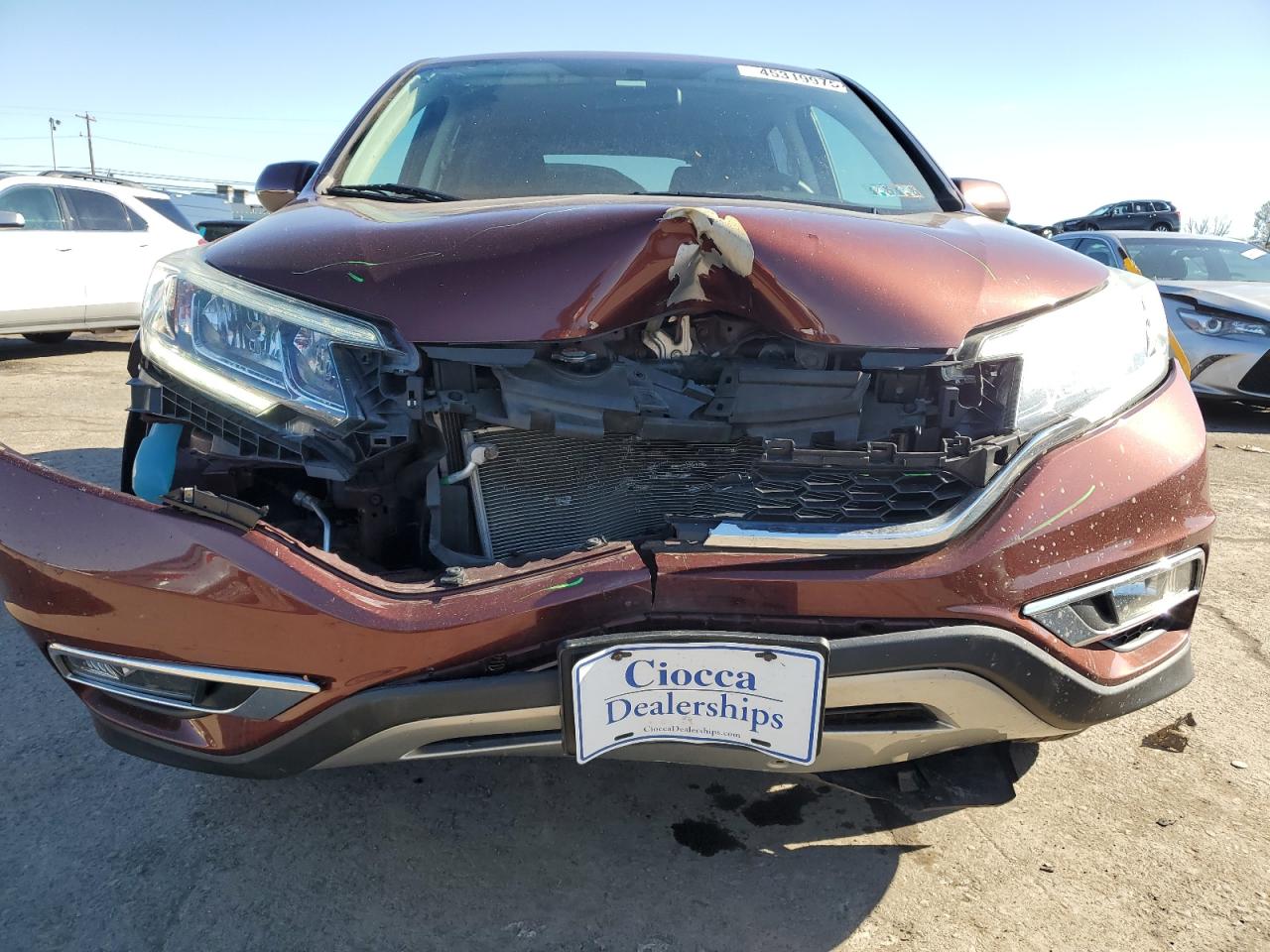 2016 Honda CR-V VIN 2HKRM4H59GH633192 Copart auction photo, front end damage thumbnail 5