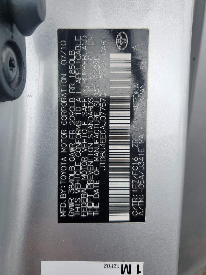2010 Toyota Corolla VIN JTDBU4EE0AJ077570 Copart auction photo, rear end damage thumbnail 13