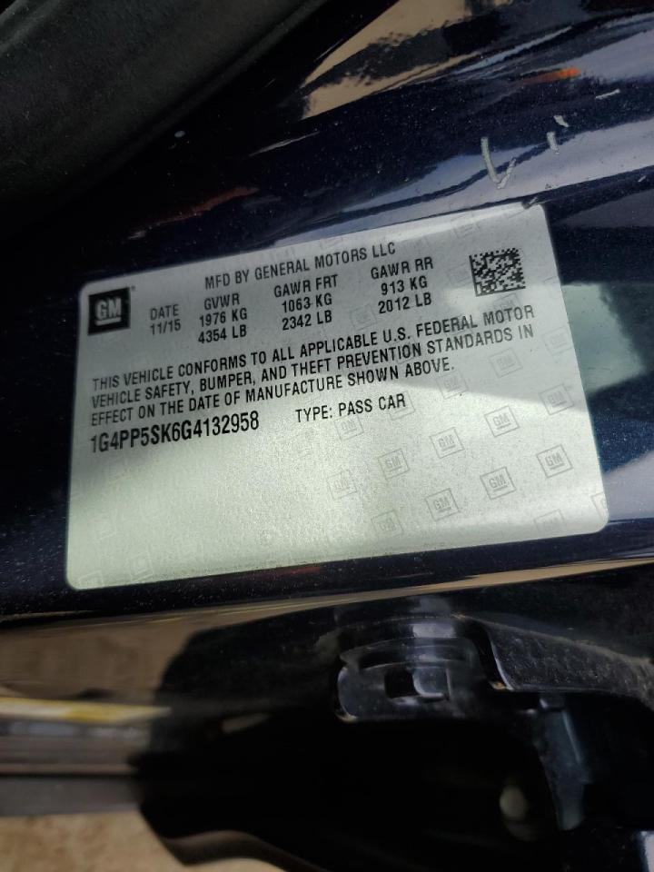 2016 Buick Verano VIN 1G4PP5SK6G4132958 Copart auction photo, front end / minor dent/scratches damage thumbnail 14