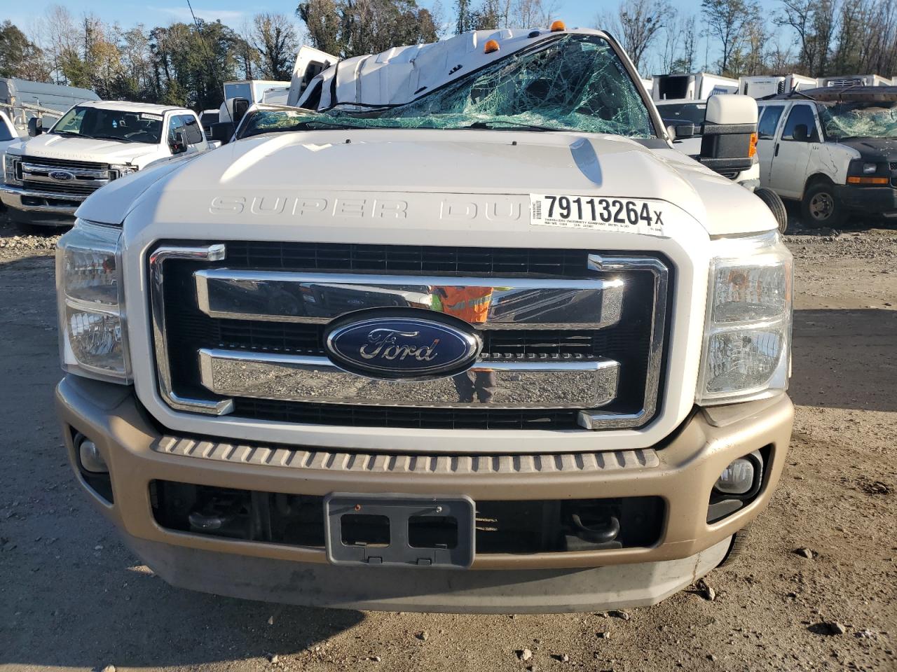 2013 Ford F350 VIN 1FT8W3BT7DEB68902 Copart auction photo, top/roof damage thumbnail 5