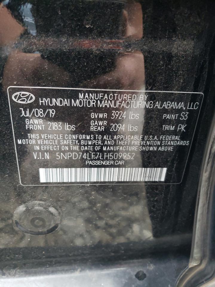 2020 Hyundai Elantra VIN 5NPD74LF7LH509952 Copart auction photo, vandalism damage thumbnail 14