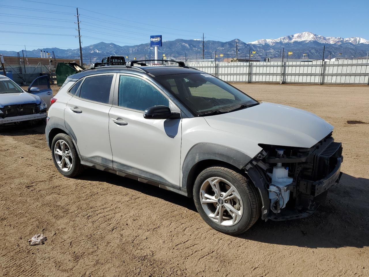 2022 Hyundai Kona VIN KM8K6CAB1NU745960 Copart auction photo, front end / side damage thumbnail 4