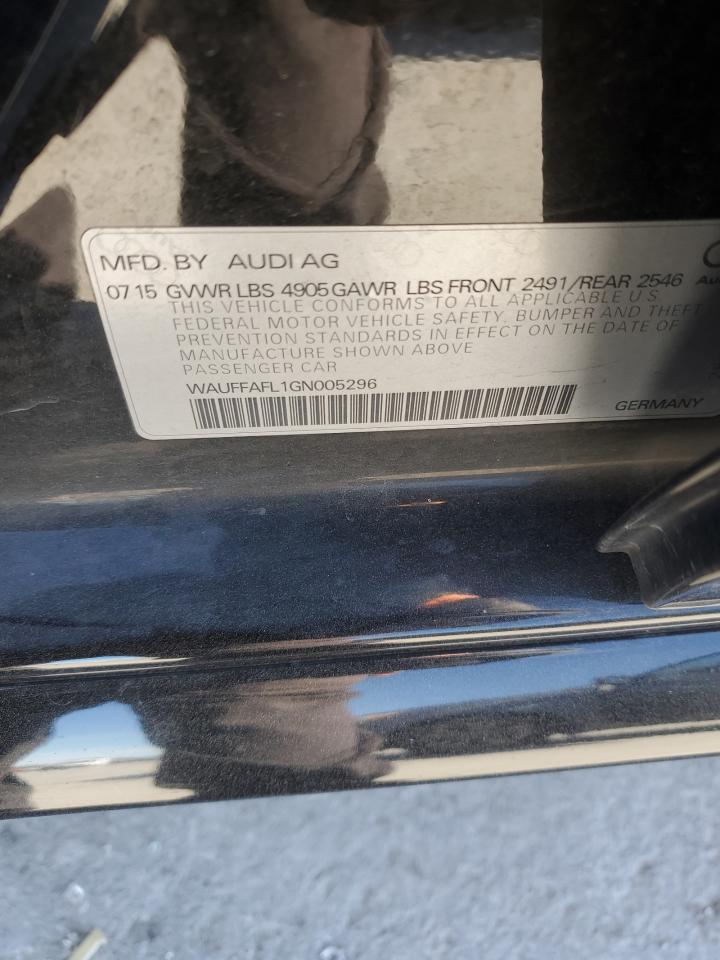 2016 Audi A4 VIN WAUFFAFL1GN005296 Copart auction photo, minor dent/scratches damage thumbnail 12