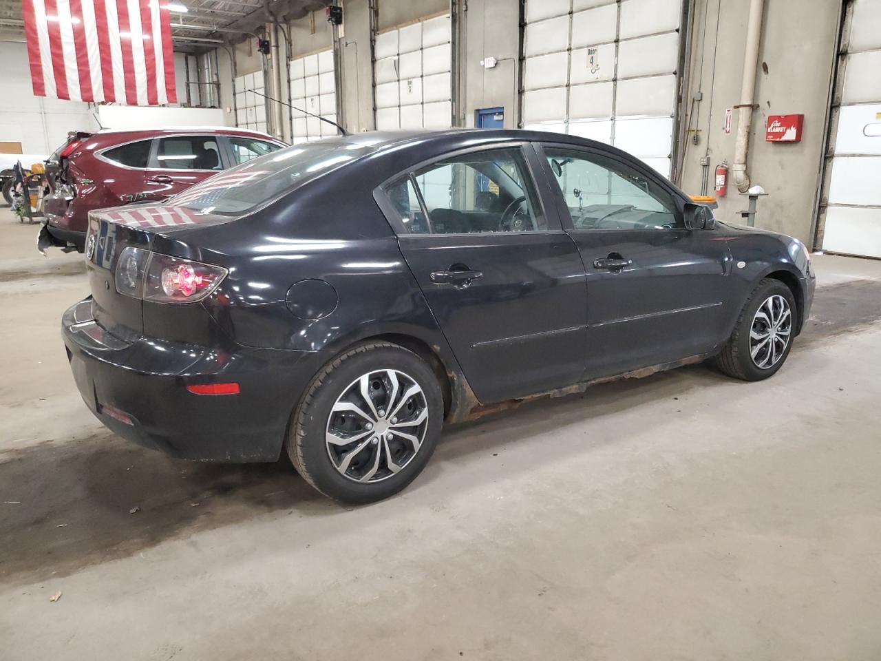 2008 Mazda 3 VIN JM1BK12FX81783425 Copart auction photo, side damage thumbnail 3