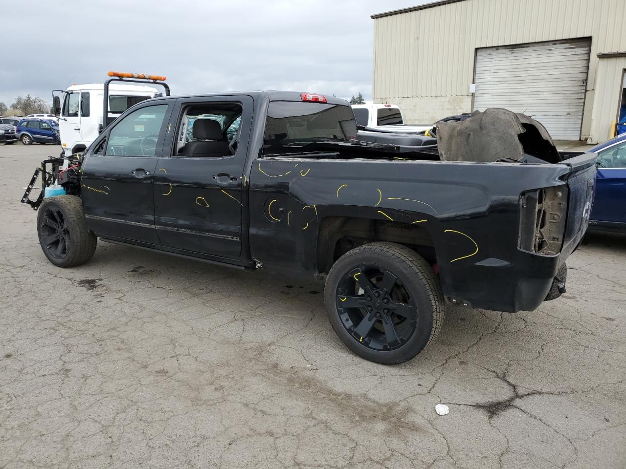2018 Chevrolet Silverado VIN 3GCUKREC7JG240839 Copart auction photo, all over damage thumbnail 2