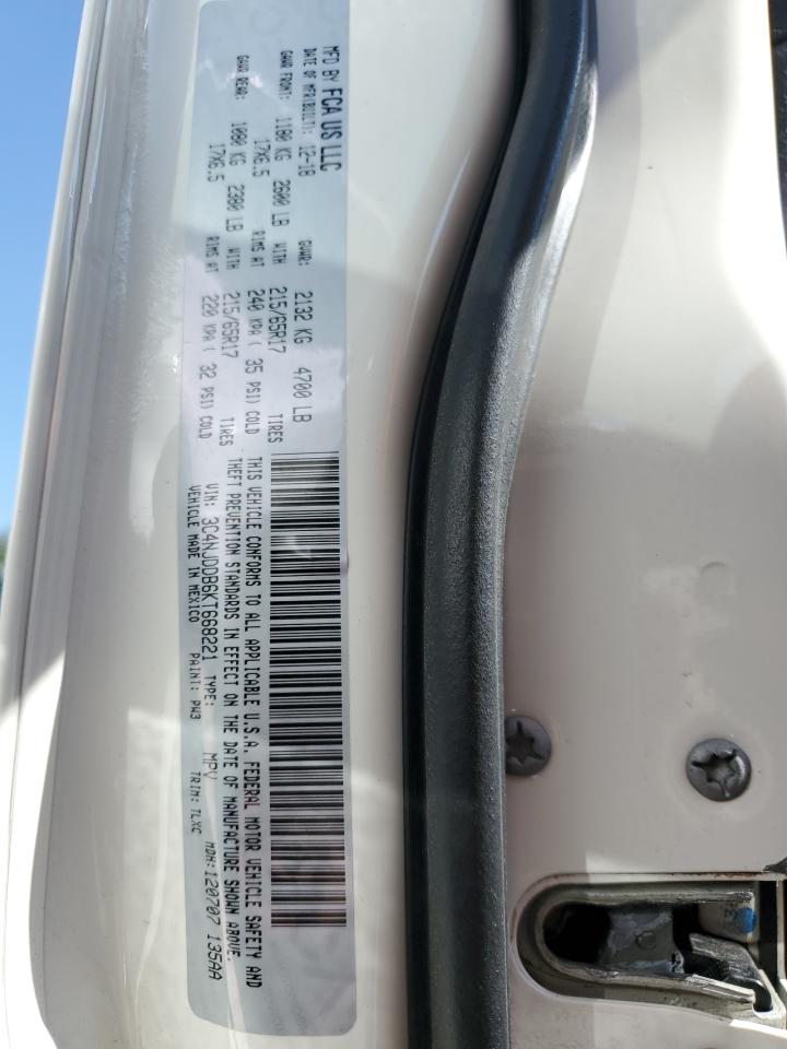 2019 Jeep Compass VIN 3C4NJDDB6KT668221 Copart auction photo, side / front end damage thumbnail 15