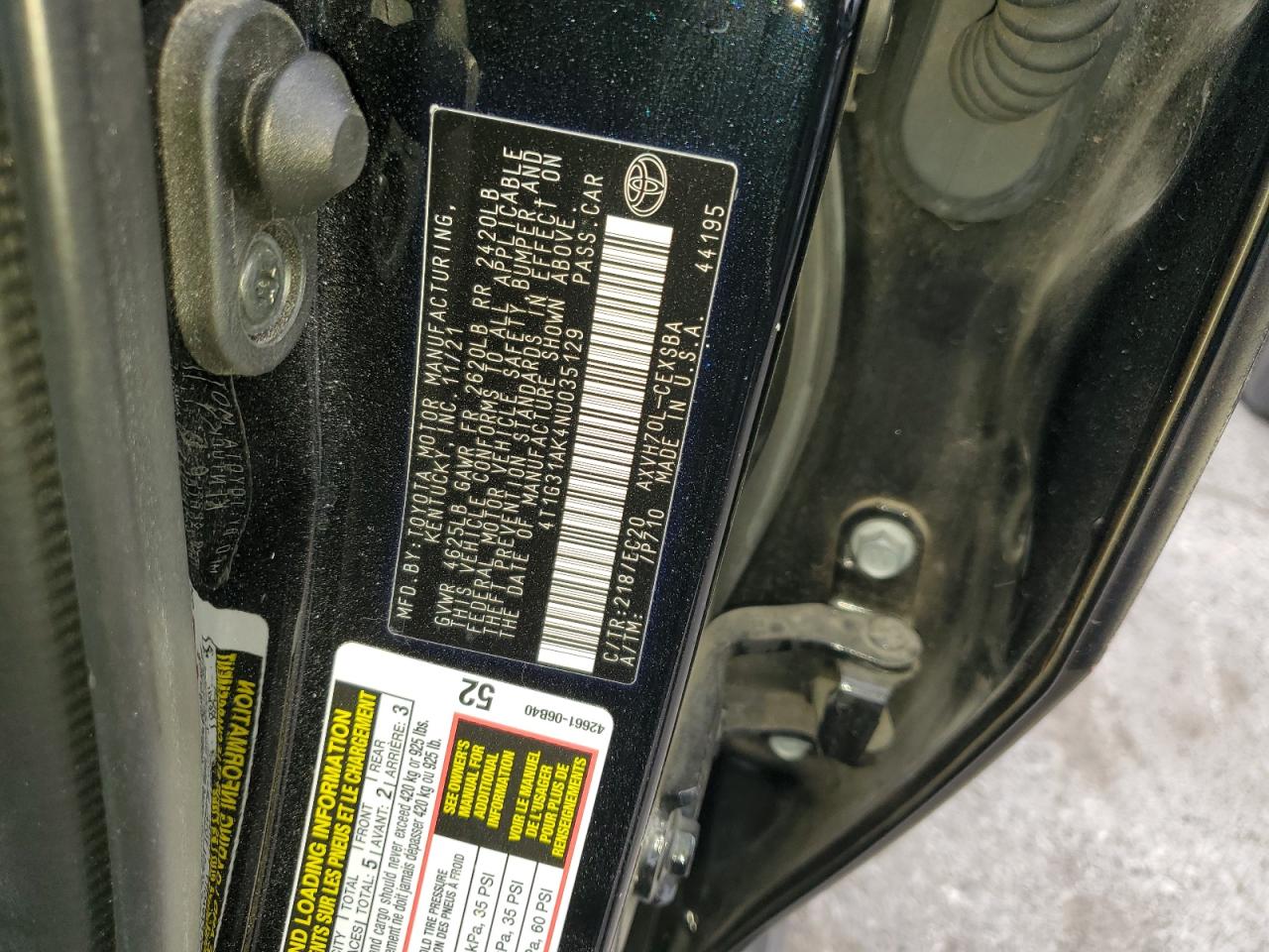 2022 Toyota Camry VIN 4T1G31AK4NU035129 Copart auction photo, rear end / side damage thumbnail 14