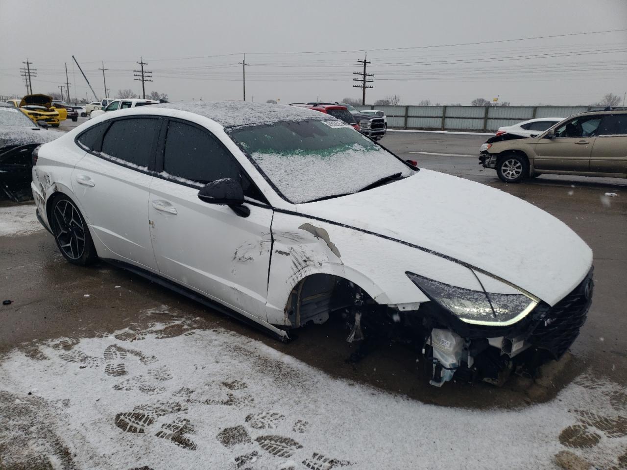 2021 Hyundai Sonata VIN 5NPEK4JC6MH106395 Copart auction photo, all over / undercarriage damage thumbnail 4