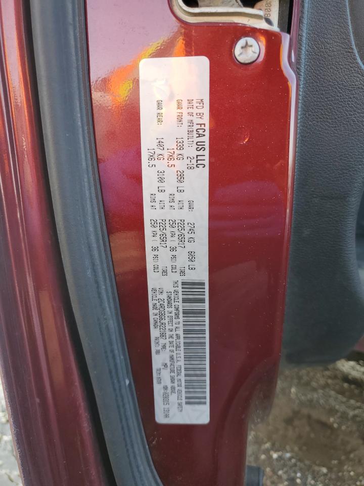2018 Dodge Caravan VIN 2C4RDGBG6JR221687 Copart auction photo, mechanical damage thumbnail 13