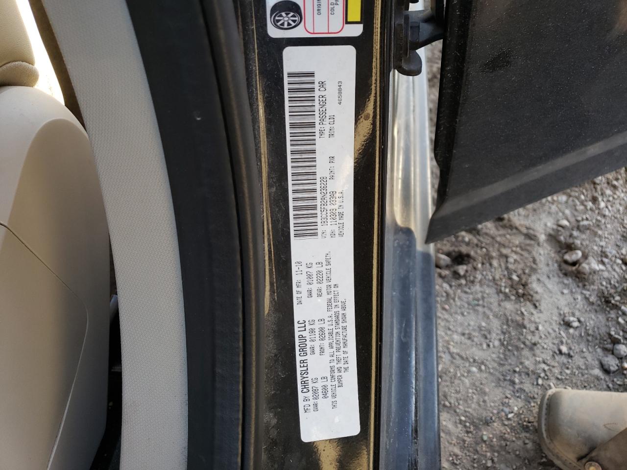 2010 Dodge Avenger VIN 1B3CC5FB2AN236228 Copart auction photo, front end damage thumbnail 15
