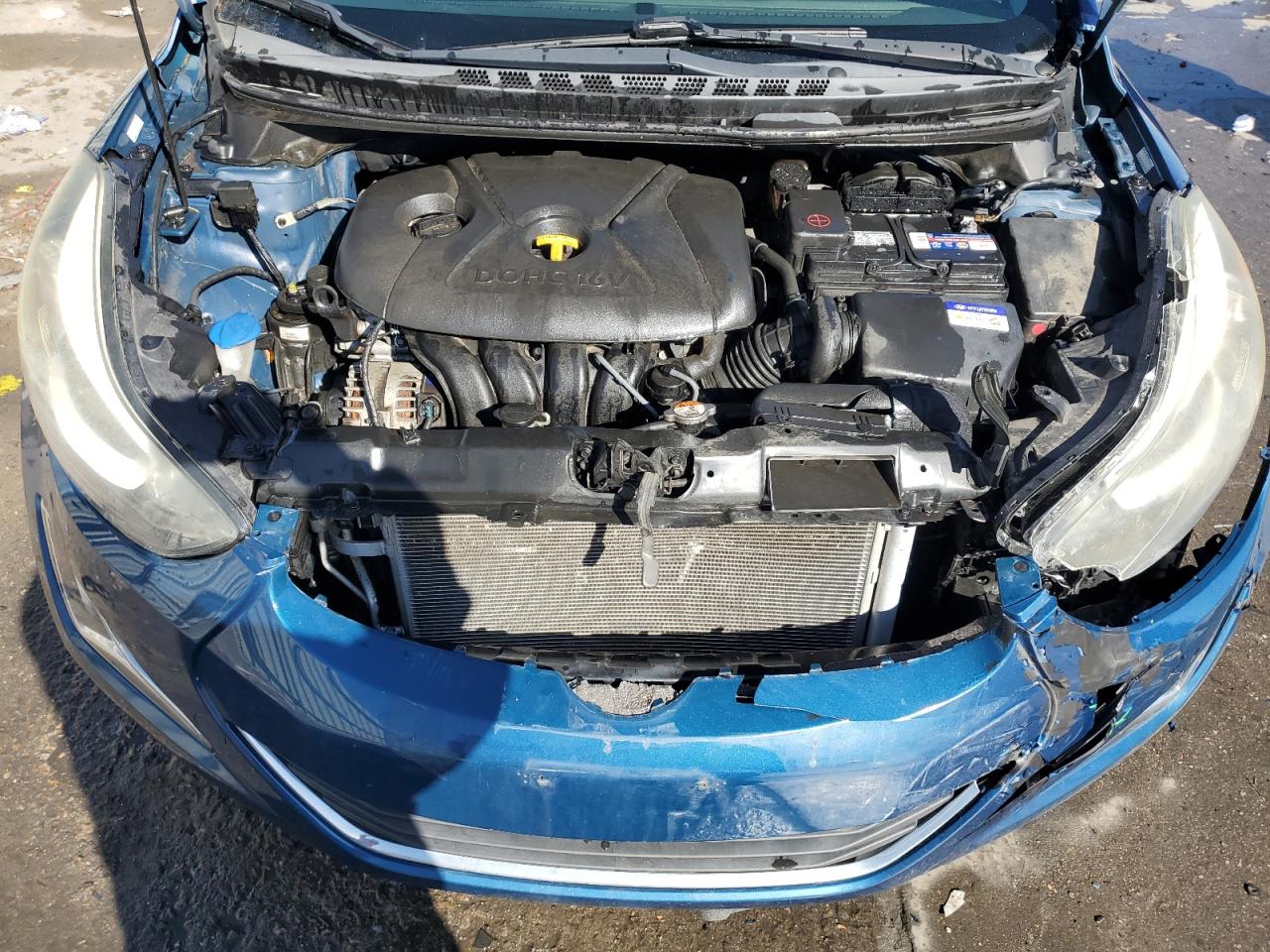 2016 Hyundai Elantra VIN KMHDH4AE3GU635661 Copart auction photo, front end / side damage thumbnail 11