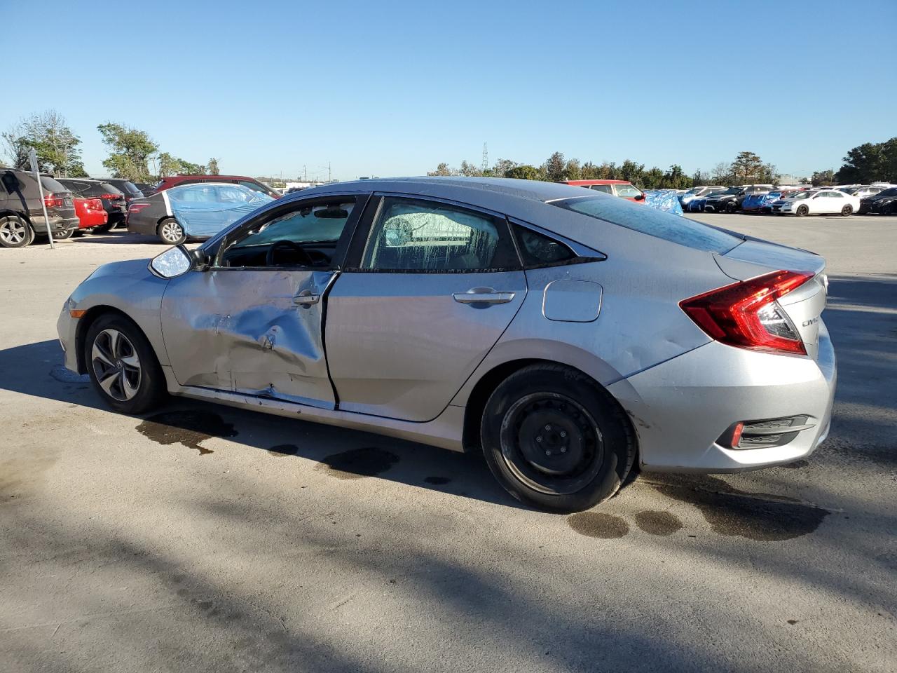 2019 Honda Civic VIN 19XFC2F67KE208153 Copart auction photo, side / rear end damage thumbnail 2