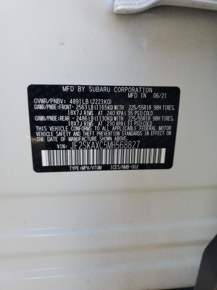 2021 Subaru Forester VIN JF2SKAXC5MH568827 Copart auction photo, burn damage thumbnail 15