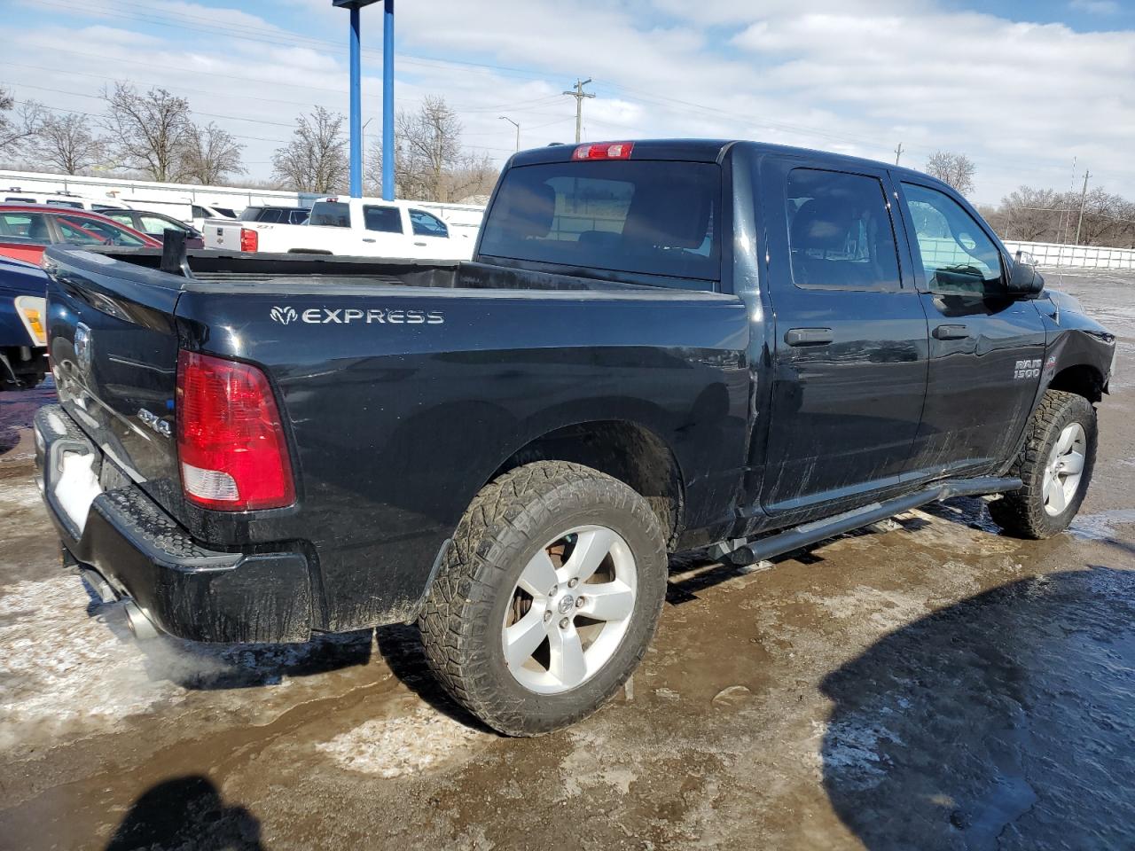 2014 RAM 1500 VIN 1C6RR7KT1ES343691 Copart auction photo, front end / side damage thumbnail 3