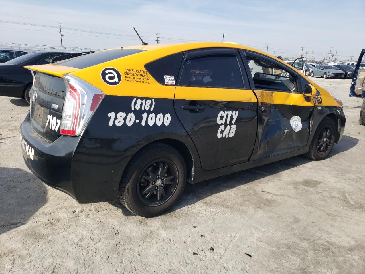 2015 Toyota Prius VIN JTDKN3DU4F0451059 Copart auction photo, side damage thumbnail 3