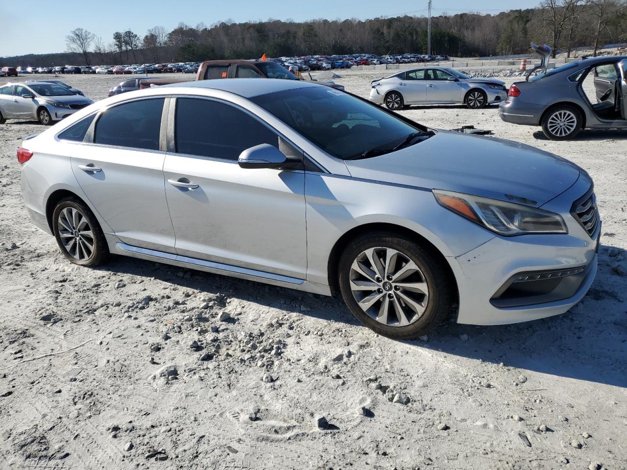 2015 Hyundai Sonata VIN 5NPE34AF6FH022135 Copart auction photo, vandalism / front end damage thumbnail 4