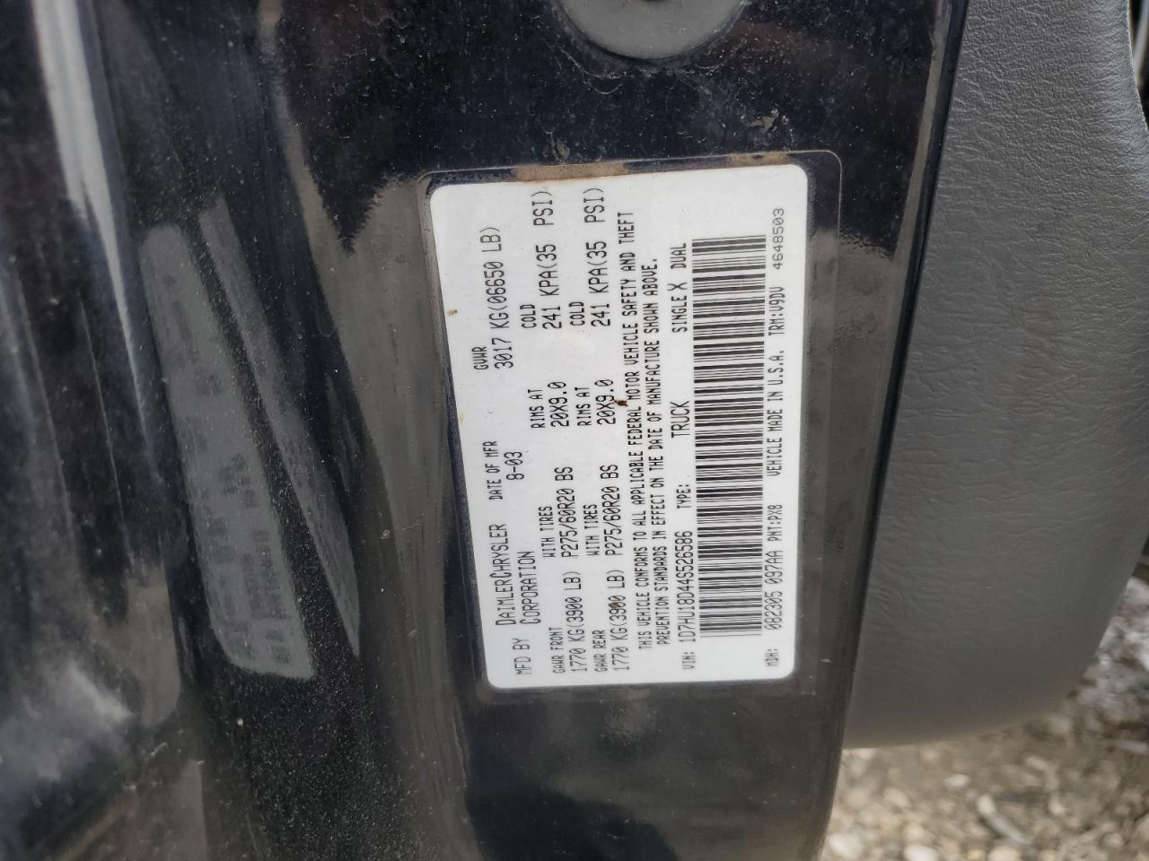 2004 Dodge RAM VIN 1D7HU18D44S526586 Copart auction photo, side damage thumbnail 14