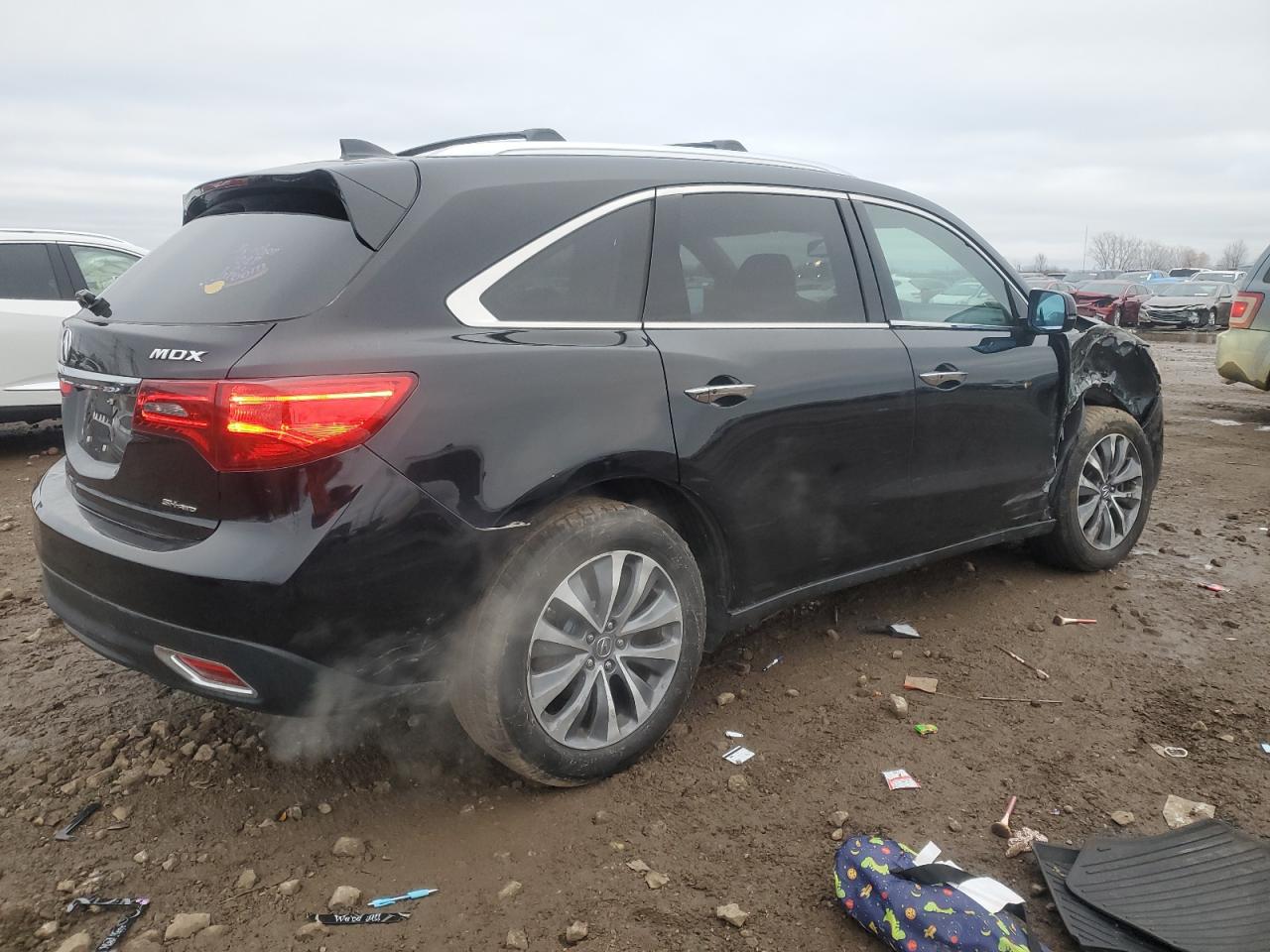 2015 Acura MDX VIN 5FRYD4H49FB013649 Copart auction photo, undercarriage / side damage thumbnail 3